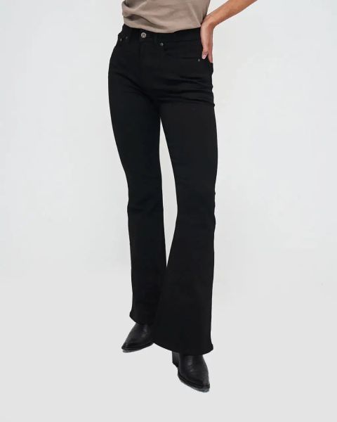 Pantalon évasé jean noir Kuyichi Lisette