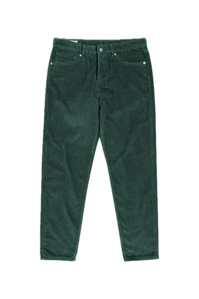 Kings-of-Indigo Tapered Cordhose Sushan Dunkelgrün