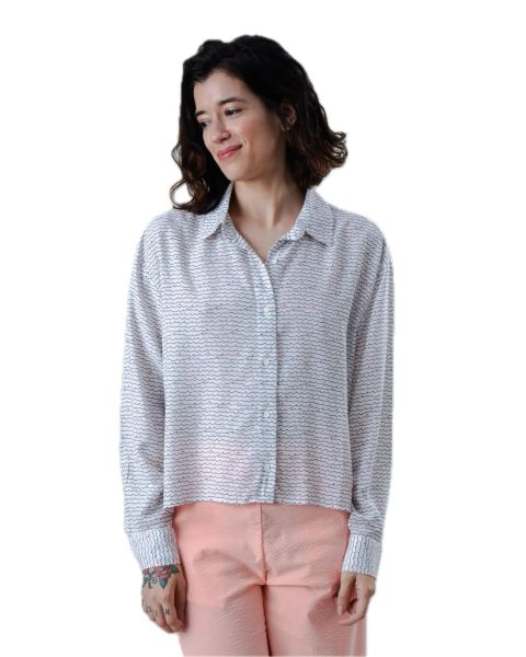 Brava Boxy-Style Sommerbluse Hola Meeresprint vegan fair