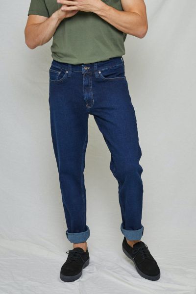 Kuyichi-Scott komfortable Regular Men-Jeans Deep-Blue Bio Fair