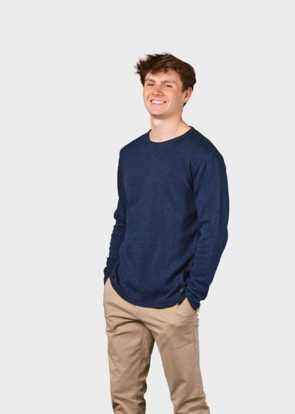 Klitmøller knitted sweater organic cotton dark blue