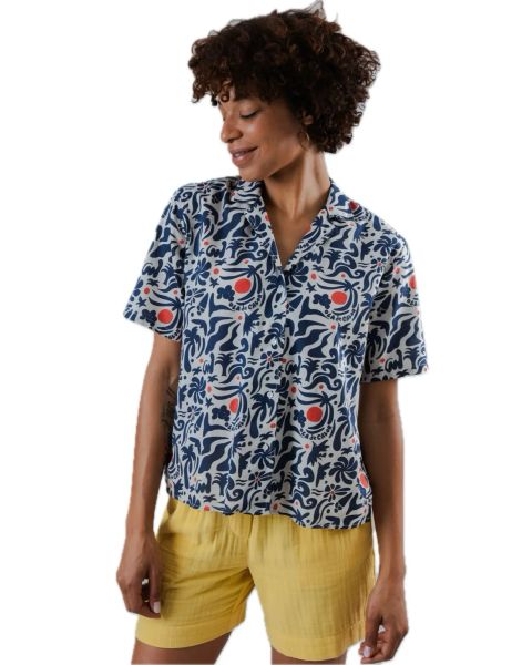 Brava Damen Sommerbluse Bio-Baumwolle Aloha Print