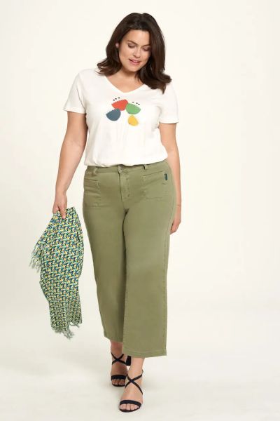 Tranquillo 3/4 flared organic-jeans denim Fairtrade yellow