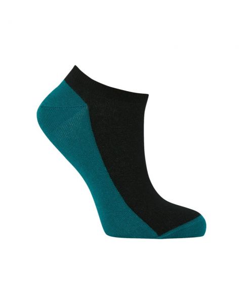 Komodo kurze Sneaker Socken Schwarz-Petrol Fairtrade Bio-Baumwolle