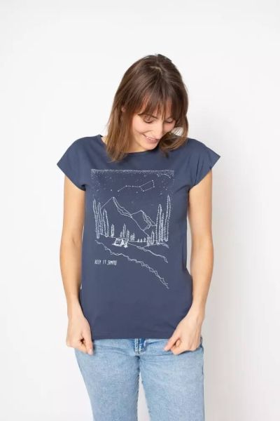 Zerum T-Shirt Berge Sternenzelt Lea Dunkelblau Damen