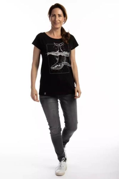 Zerum T-Shirt Whale Square Lea Buckelwal Print