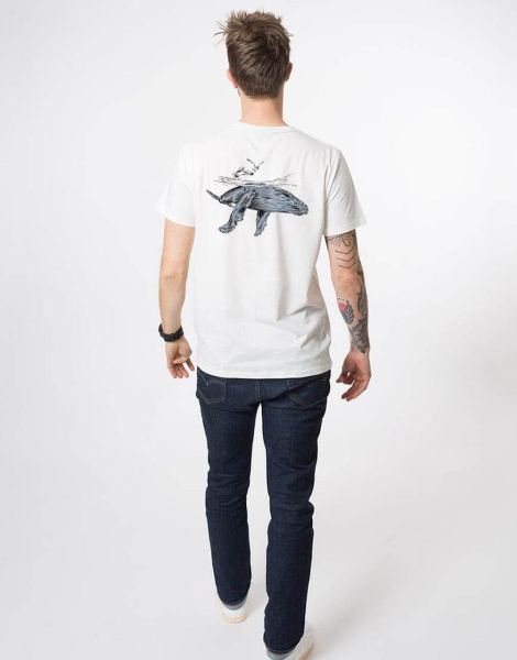 Zerum Herren Basic T-Shirt Wale und Möwen