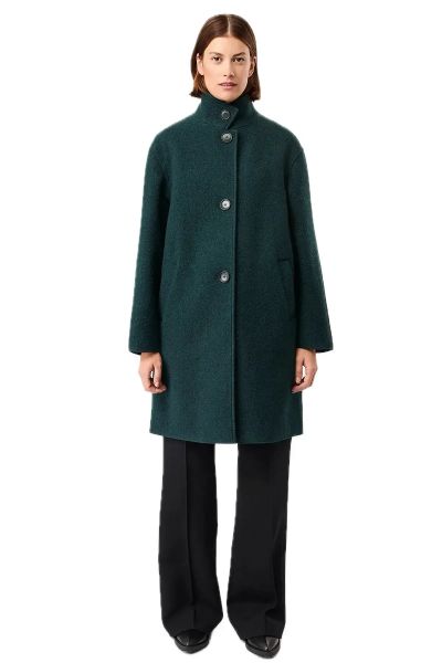 LangerChen Damen Mantel Pennfield Petrol Wollwalk 