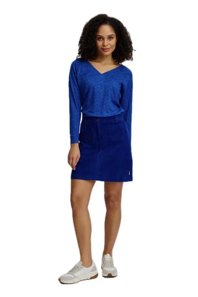 Tranquillo Minirock aus Cord Royal-Blau