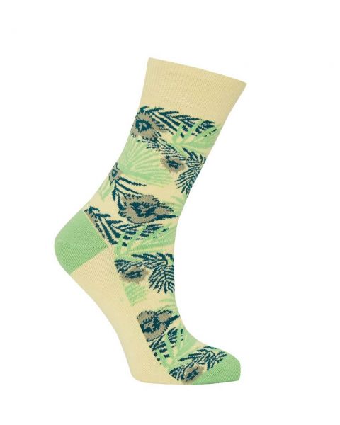 Komodo exotische Blüten Socken Gelb Bio-Baumwolle Fairtrade