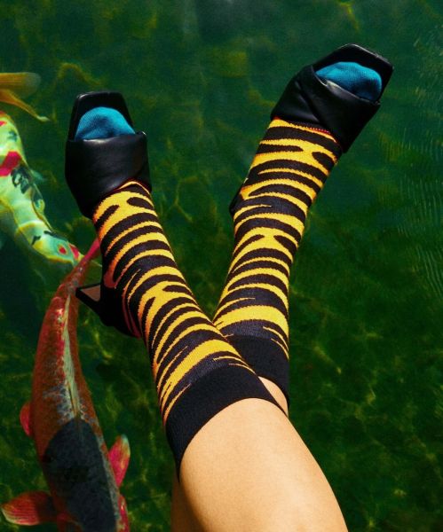 DillySocks TigerKing Socken Damen Tigermuster Bio-Baumwolle