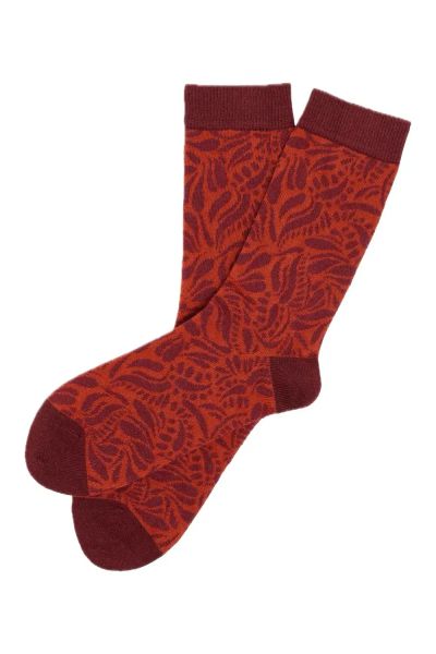Tranquillo Socken Fired-Brick Rot gemustert Bio GOTS-zertifiziert