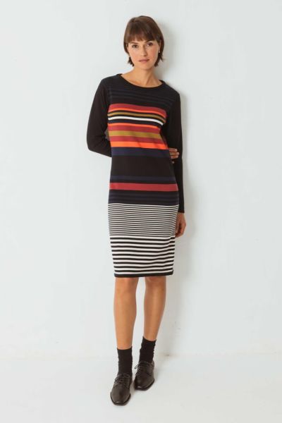 SKFK gestreiftes Herbstkleid Nereide Bio-Baumwolle