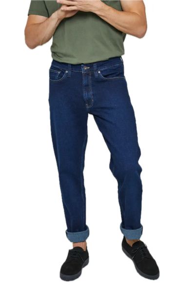 Kuyichi-Scott komfortable Regular Men-Jeans Deep-Blue Bio Fair