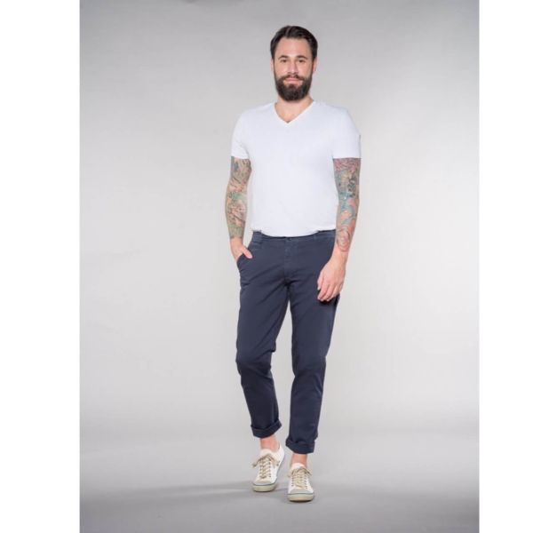 Feuervogl Männer Chino-Hose Lasse Slimfit Navy