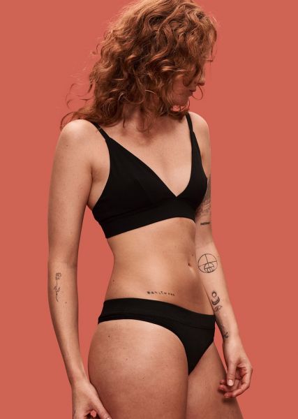 Organic Basics String Tanga Schwarz nachhaltige Unterwäsche