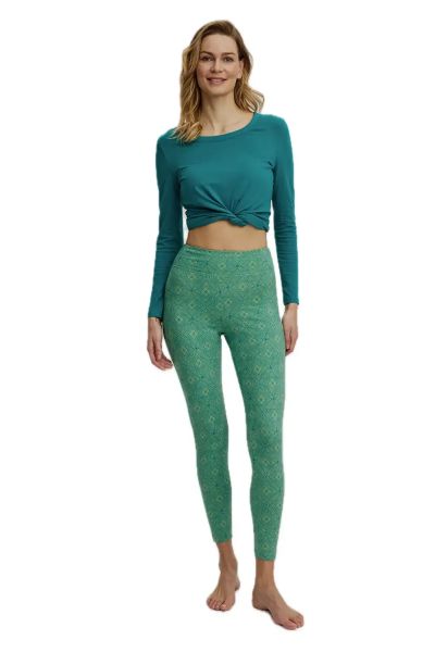 Tranquillo Jersey-Leggings bunt Bio-Baumwolle Bequem nachhaltig aquamarin
