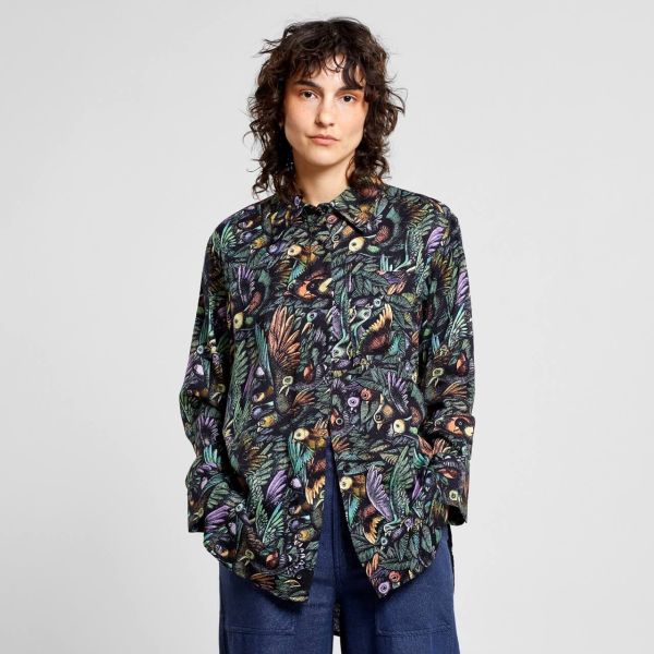 Dedicated Bluse Kosta The Birds Schwarz