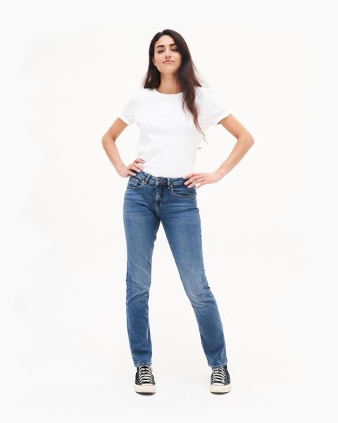 Kuyichi Straight Jeans Sara Worn-in mittlere Waschung