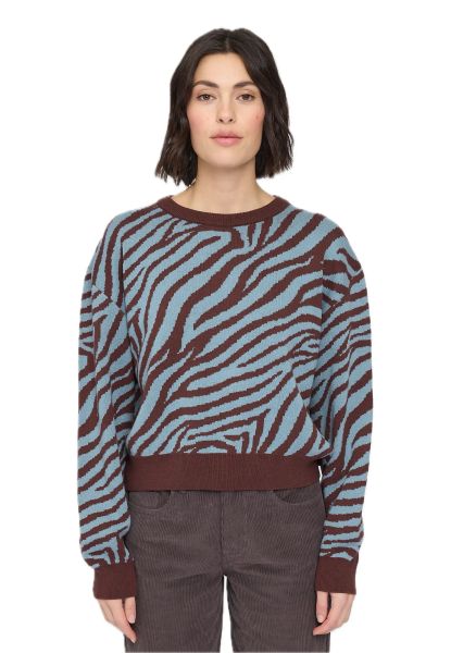 Mazine Zebra Jacquard Strickpulli Bio Strickpullover Zebramuster