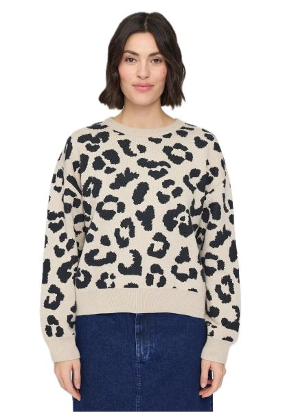 Mazine Leo Jacquard Bio Strickpulli Leopardenmuster Vegan