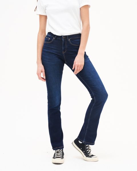 kuyichi bootcut schlag jeans damen dunkelblau