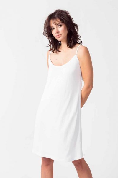 SKFK spaghetti-strap dress Koro Tencel Sustainable white