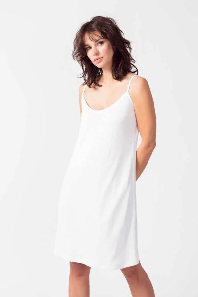  SKFK Spaghettiträger Kleid Koro Tencel Nachhaltig weiss