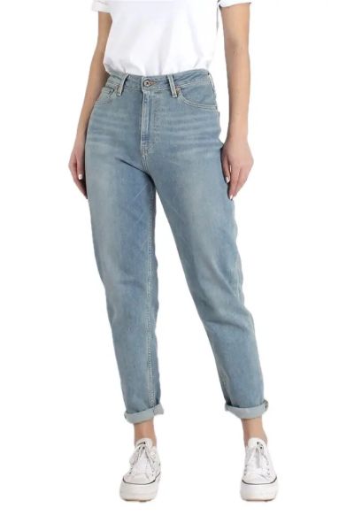 Kuyichi Nora Mom Jeans Loose Tapered Faded Blue Denim