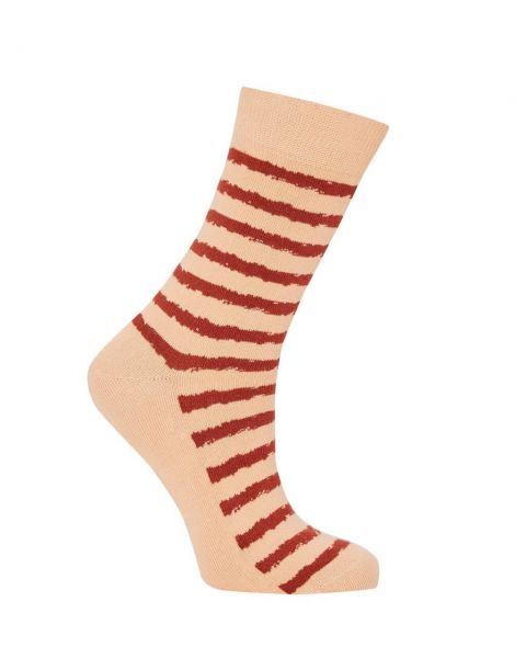 Komodo fair women's striped socks terracotta organic